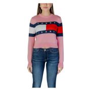 Tommy Jeans Vår/Sommar Dam Sweatshirt 100% Regenererad Bomull Pink, Da...