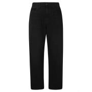 Carhartt Wip Wide-leg Five-Pocket Jeans med Logo Black, Herr