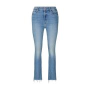 Mother Fray Ankel Skinny-Fit Jeans Blue, Dam