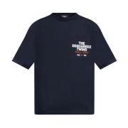 Dsquared2 Navy Blue T-Shirt S74Gd1407 S23009 Blue, Herr