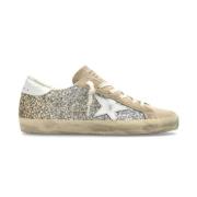 Golden Goose Glitter Beige Sneakers Multicolor, Dam