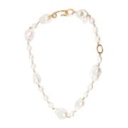 Jil Sander Guld Kornig Halsband White, Dam