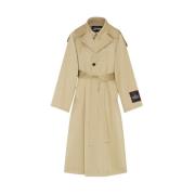 Jean Paul Gaultier Beige Twill Deconstructed Trench Coat Beige, Dam