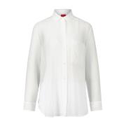 Hugo Boss Lätt Crêpe Blus Elodina White, Dam