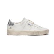 Golden Goose Sneakers i läder med glitterhäl White, Dam