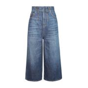 Dior Wide-Leg Denim Jeans Blue, Dam