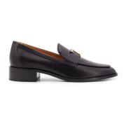 Tod's Klassisk läderloafer med metalllogo Black, Dam