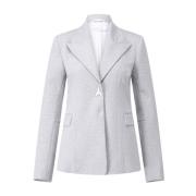 Patrizia Pepe Elegant Snap Button Jersey Blazer Gray, Dam