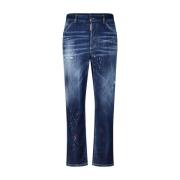 Dsquared2 Vintage Boston Jeans med Unik Sliten Look Blue, Dam