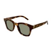 Saint Laurent Monogram Unisex Solglasögon Gröna Linser Brown, Unisex