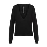 Rick Owens Extreme V-ringad Pullover Black, Dam