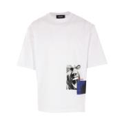 Dsquared2 Grafiskt Tryck Vit Bomull T-shirt White, Herr