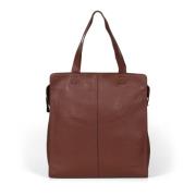 Howard London Brun läder toteväska unisex stil Brown, Herr