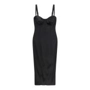 Dolce & Gabbana Satin bustier klänning med underwire kupor Black, Dam