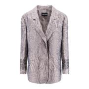 Giorgio Silkeblandad Fodrad Blazer Gray, Dam