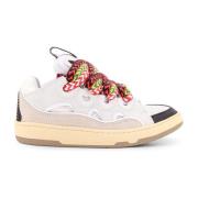 Lanvin Meshinsats Lädersneakers White, Dam