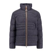 Moncler Orm Quiltad Bomullsjacka med Dragkedja Blue, Herr