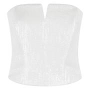 Federica Tosi Raffia Paljett Bustier Topp White, Dam