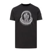 Moncler Bomull Logo T-shirt Kort Ärm Black, Herr