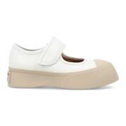 Marni Vita Läder Velcro Sneakers White, Dam