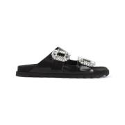 Roger Vivier Strass Buckle Sandaler Black, Dam