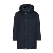 Windsor Huvad parka med dunisolering Blue, Herr