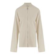 Jil Sander Viskosblandning Dragkedja Jacka White, Dam