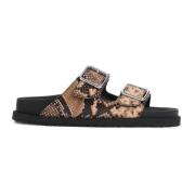 Birkenstock Arizona Snake Sliders i Naturligt Orm-Skinn Multicolor, Da...