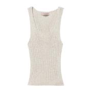 Twinset Beige Lurex Ärmlös Sweater Set Beige, Dam