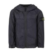 Stone Island Svart vattenavvisande jacka med kompassmärke Black, Herr