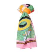 Codello Scarf med Cartoon Print Multicolor, Dam