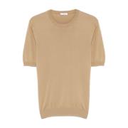 Boglioli Beige Bomull T-shirt med Ribbade Detaljer Beige, Herr