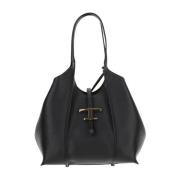 Tod's Tidlös läder hobo T-väska Black, Dam