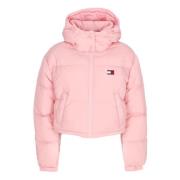 Tommy Hilfiger Rosa Pufferjacka med hög krage Pink, Dam