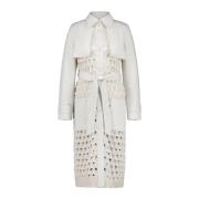 Marc Cain Stickad Kappa med Cashmere Blandning White, Dam