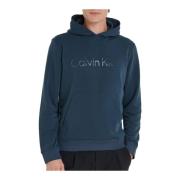 Calvin Klein Logo Print Hoodie - Blå Blue, Herr