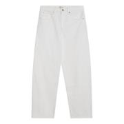 Frame Low Slung Barrel Regular Jeans White, Dam