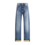 Versace Barocco Mönstrade High Waist Jeans Blue, Herr