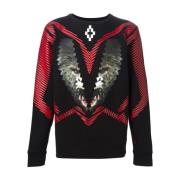 Marcelo Burlon Svart Losalcerescrew Stilfull Crewneck Tröja Black, Her...