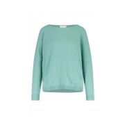 Allude Stilig Cashmere Pullover med Fram- och Baksömmar Green, Dam