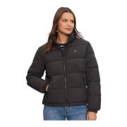 Tommy Jeans Essentiell broderad logopuffjacka Black, Dam