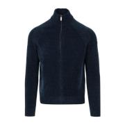 RRD Chenille Turtleneck Tröja med Dragkedja Blue, Herr