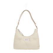 Maison Margiela Quiltad Hobo-väska i Elfenben Beige, Dam