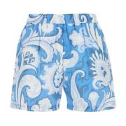 Etro Stiliga tryckta bomullsblandade shorts Multicolor, Dam