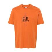 C.p. Company Avslappnad Bomull T-shirt Orange, Herr