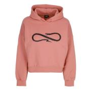 Propaganda Logo Croptop Hoodie Clay Beige, Dam