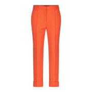 Marc Cain High-Waist Straight Leg Trousers Orange, Dam