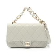 Chanel Vintage Pre-owned Tyg chanel-vskor White, Dam