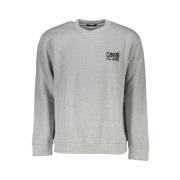 Cavalli Class Grå Broderad Sweatshirt Stilfull Lyx Gray, Herr