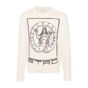 Etro Stilren Stickad Tröja White, Herr